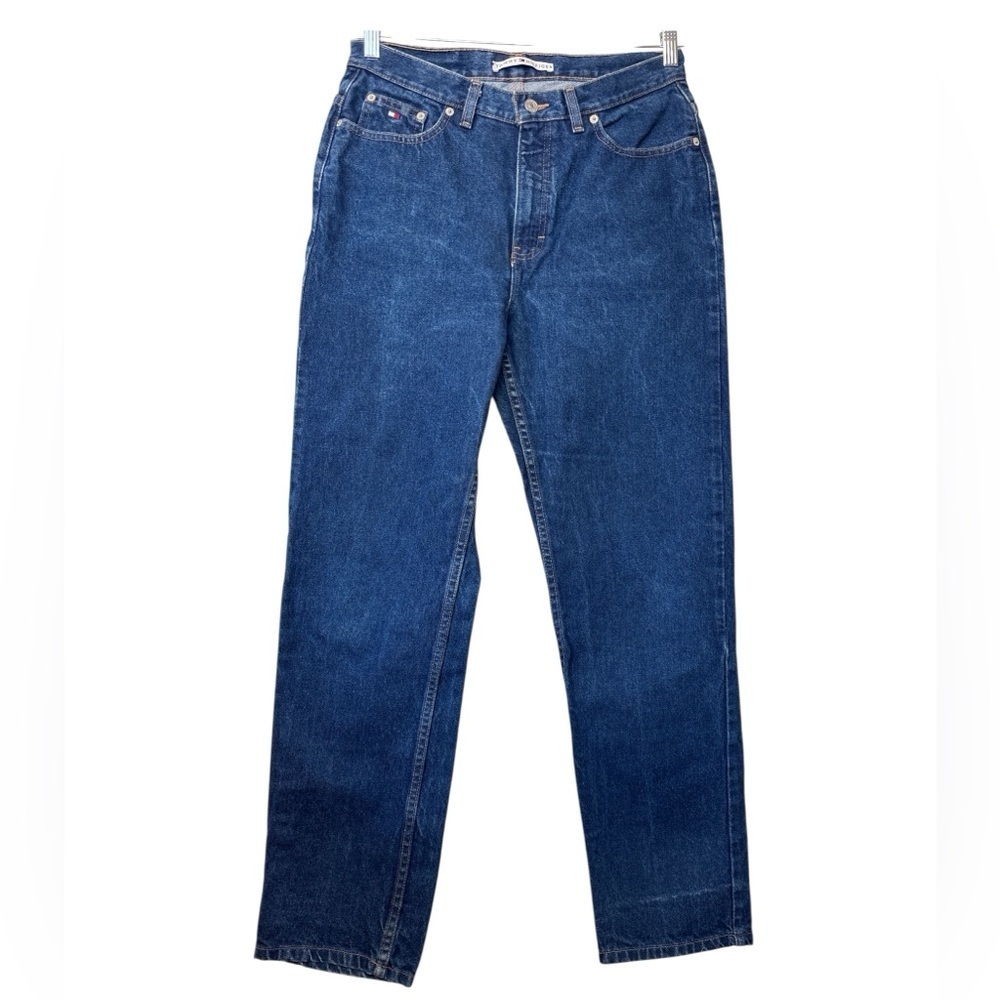Tommy Hilfiger Vintage Women's Straight Blue Dark Denim Jean size 12 - Picture 3 of 12
